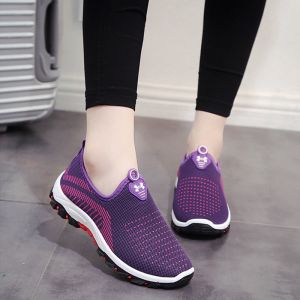 Women&#039;s Athletic Breathable Sneakers Flats Slip On Sports Casual Low Top Shoes