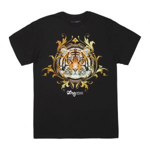 LRG Men&#039;s Regal Tiger Short Sleeve T Shirt Black Clothing Apparel Tee T-Shirts